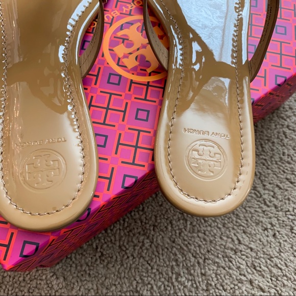NEW 10.5 Tory Burch Miller Patent Leather Sand - Picture 7 of 11